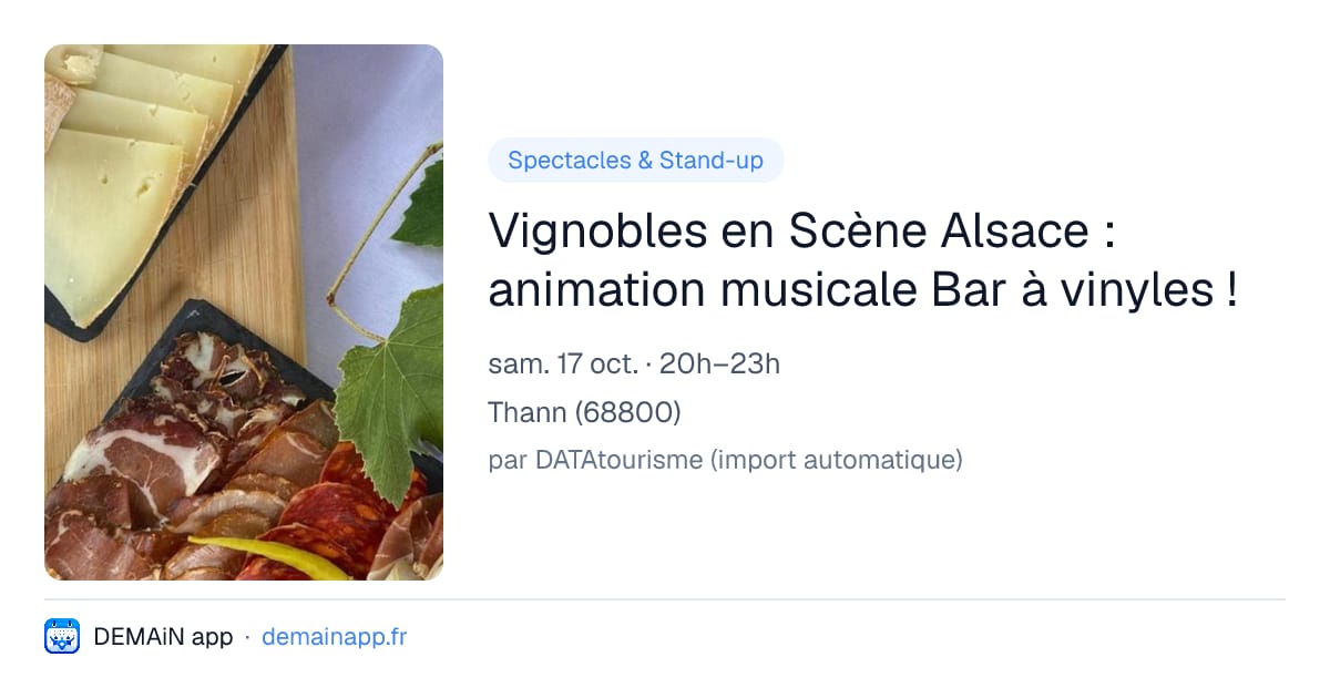 Vignobles en Scène Alsace : animation musicale Bar à vinyles ! — Thann