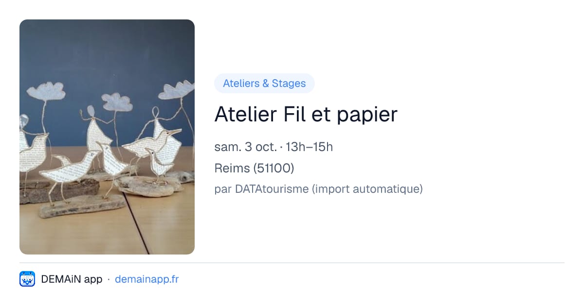 Atelier Fil et papier — Reims