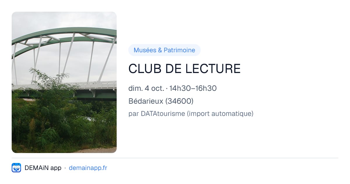 CLUB DE LECTURE — Bédarieux
