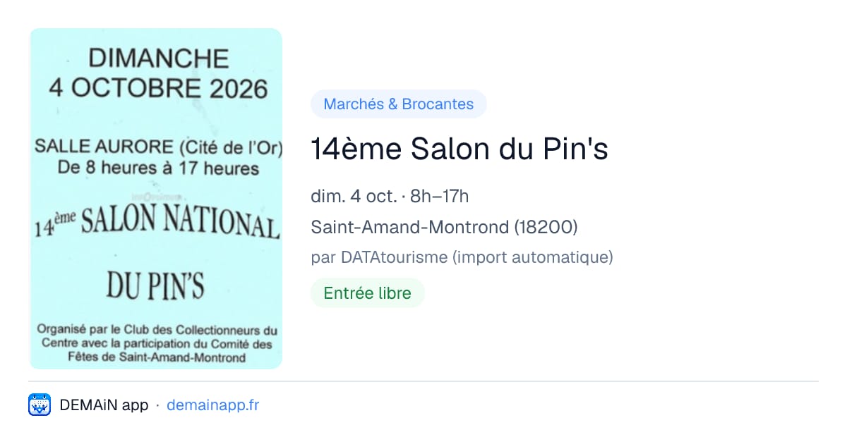 14ème Salon du Pin's — Saint-Amand-Montrond