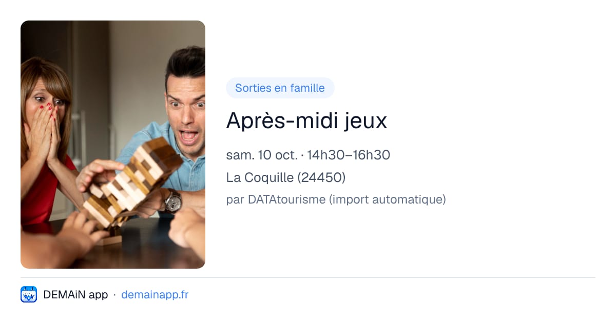 Après-midi jeux — La Coquille