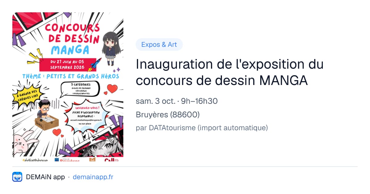 Inauguration de l'exposition du concours de dessin MANGA — Bruyères