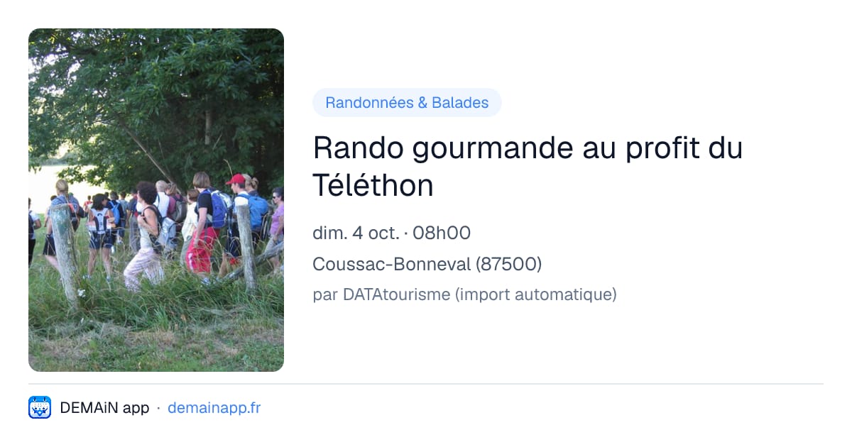 Rando gourmande au profit du Téléthon — Coussac-Bonneval