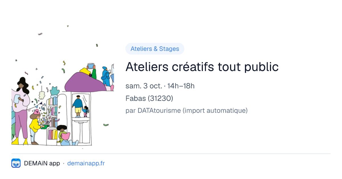 Ateliers créatifs tout public — Fabas