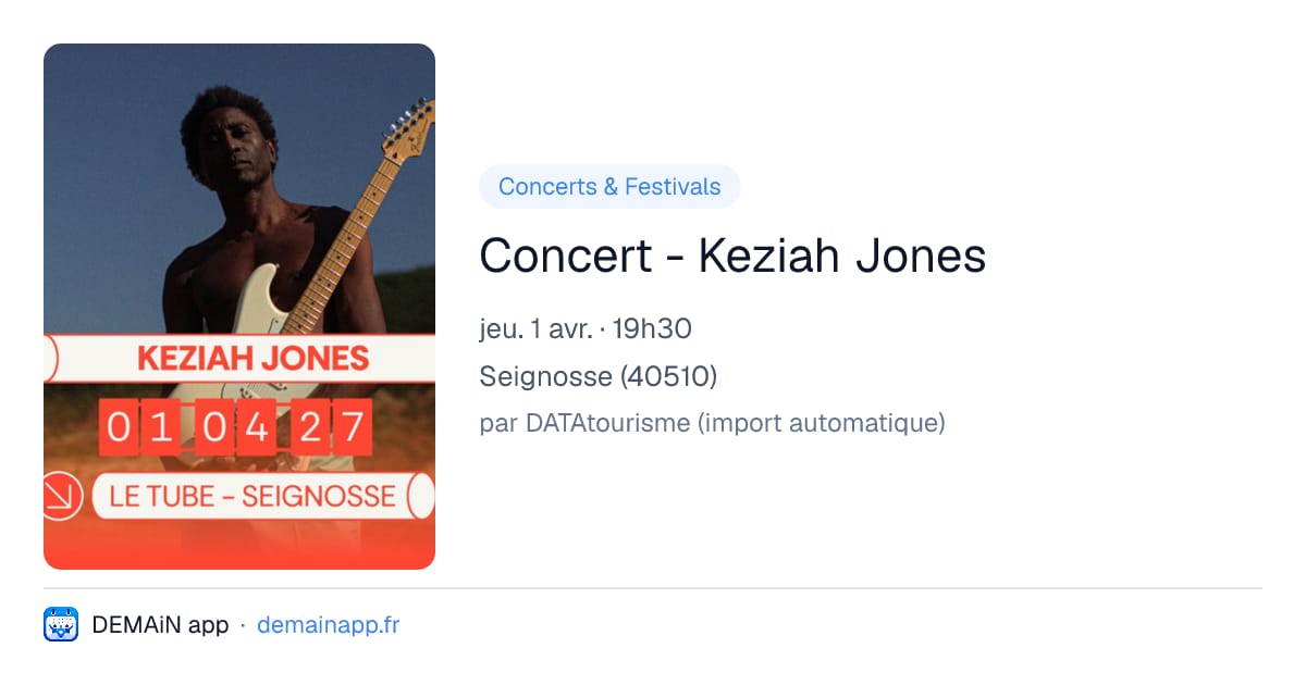 Concert - Keziah Jones — Seignosse