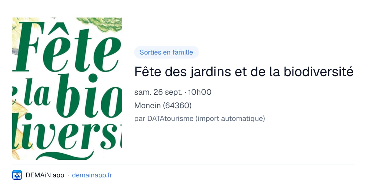 Fête des jardins et de la biodiversité — Monein
