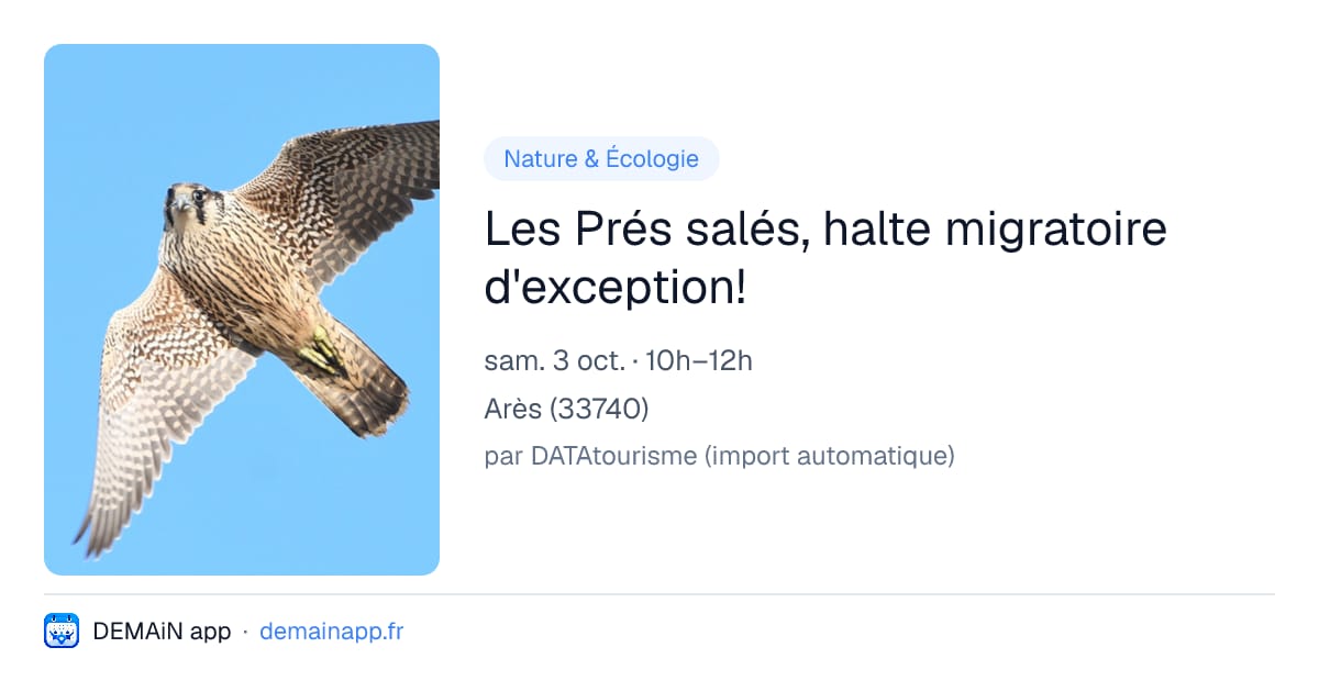 Les Prés salés, halte migratoire d'exception! — Arès
