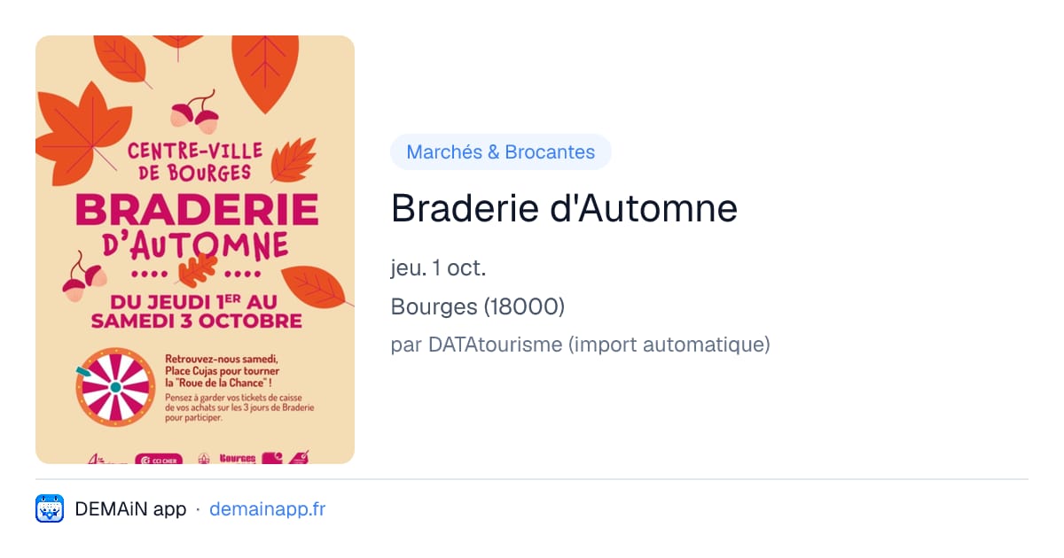 Braderie d'Automne — Bourges