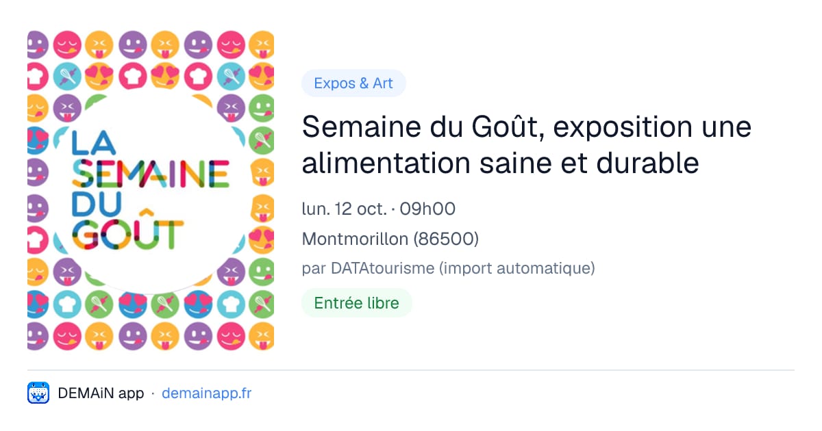 Semaine du Goût, exposition une alimentation saine et durable — Montmorillon