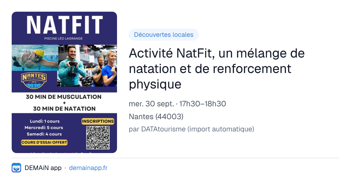 Activité NatFit, un mélange de natation et de renforcement physique — Nantes