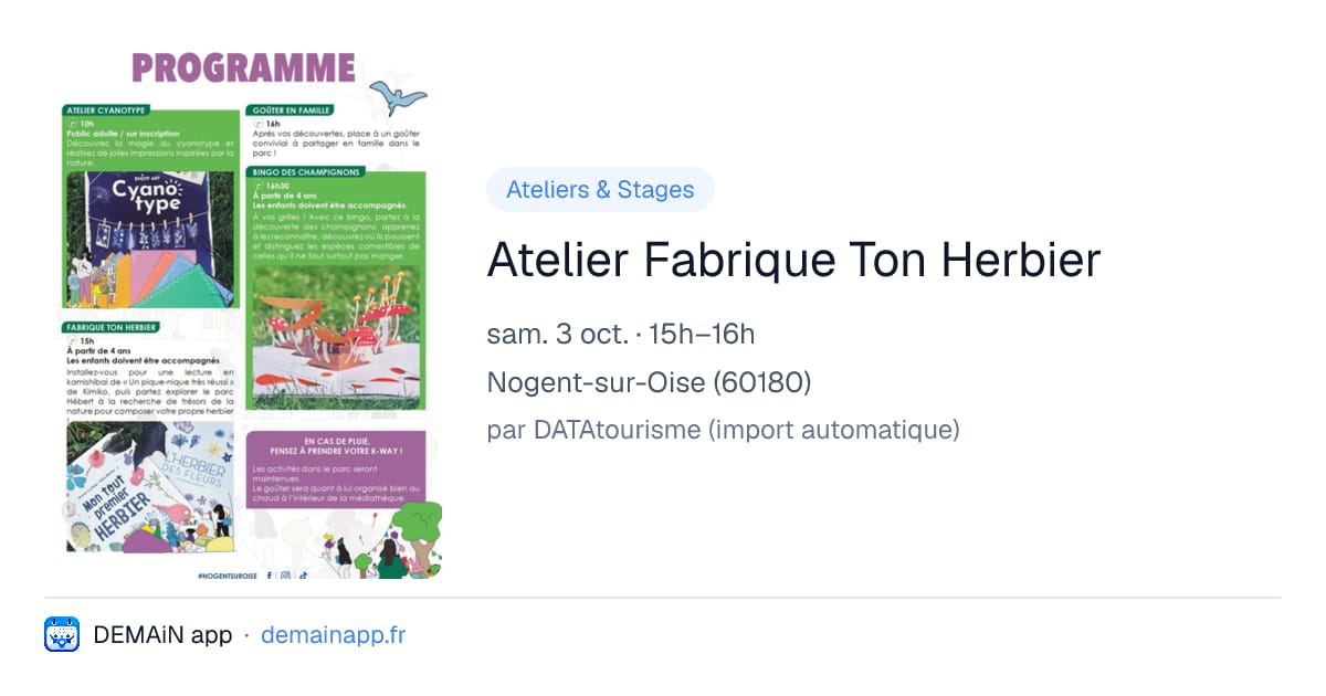 Atelier Fabrique Ton Herbier — Nogent-sur-Oise