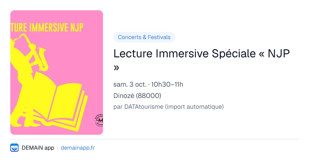 Lecture Immersive Spéciale « NJP » — Dinozé