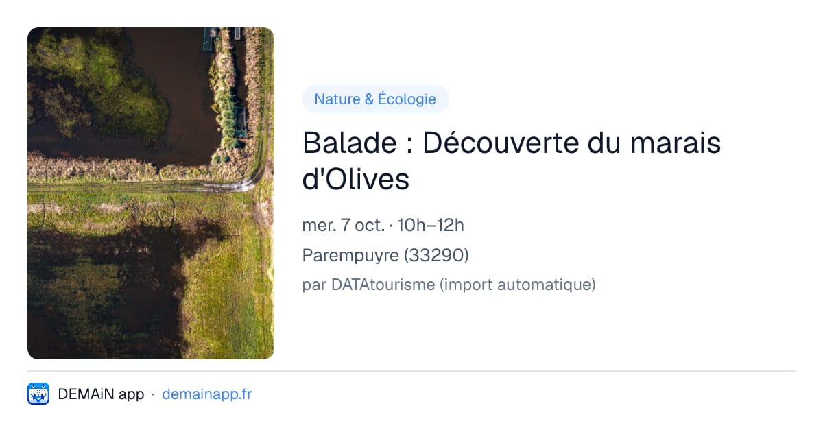 Balade : Découverte du marais d'Olives — Parempuyre