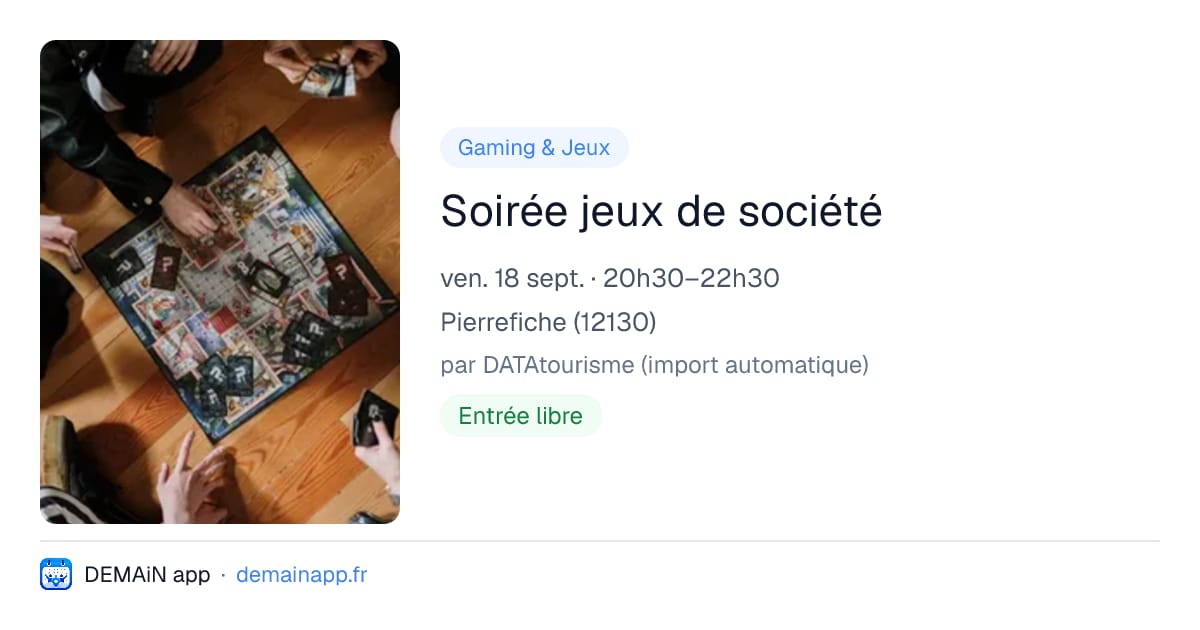 Soirée jeux de société — Pierrefiche
