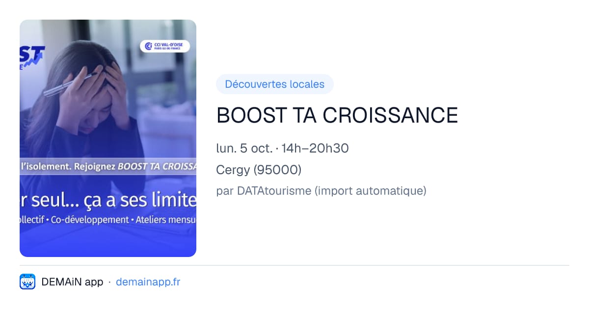 BOOST TA CROISSANCE — Cergy