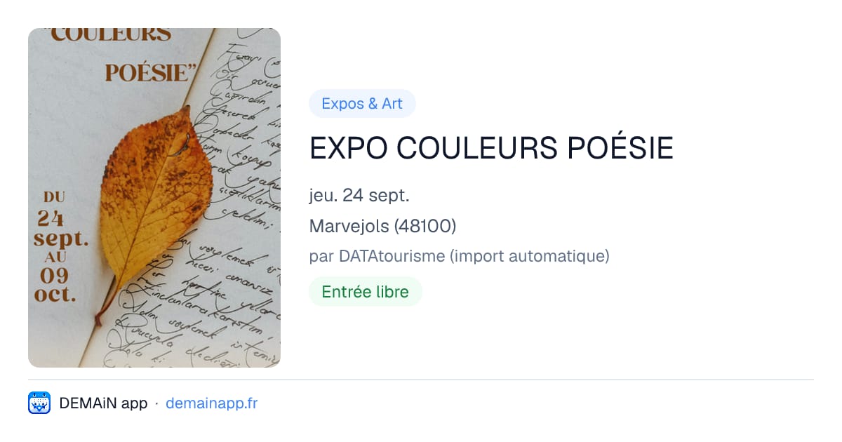 EXPO COULEURS POÉSIE — Marvejols