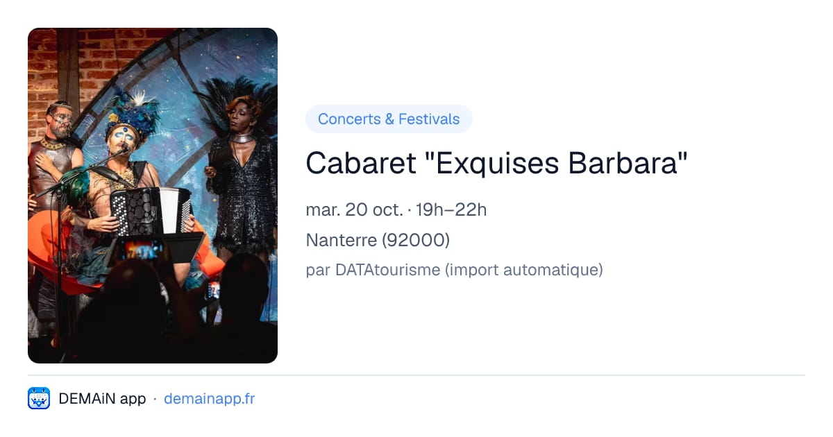 Cabaret "Exquises Barbara" — Nanterre