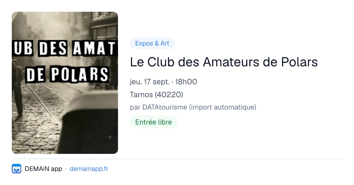 Le Club des Amateurs de Polars — Tarnos