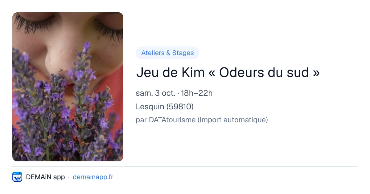 Jeu de Kim « Odeurs du sud » — Lesquin