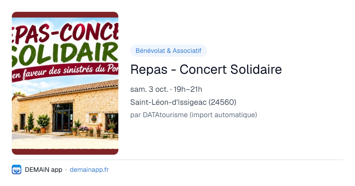 Repas - Concert Solidaire — Saint-Léon-d'Issigeac