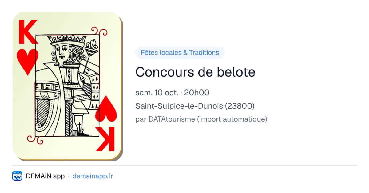 Concours de belote — Saint-Sulpice-le-Dunois