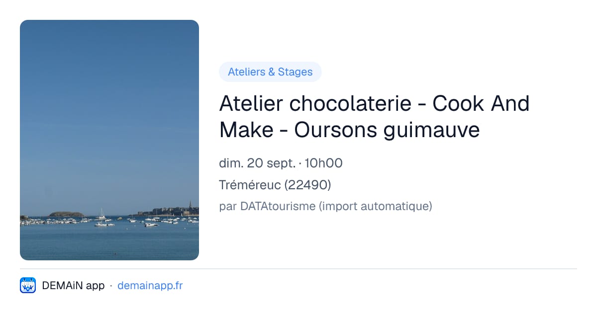 Atelier chocolaterie - Cook And Make - Oursons guimauve — Tréméreuc