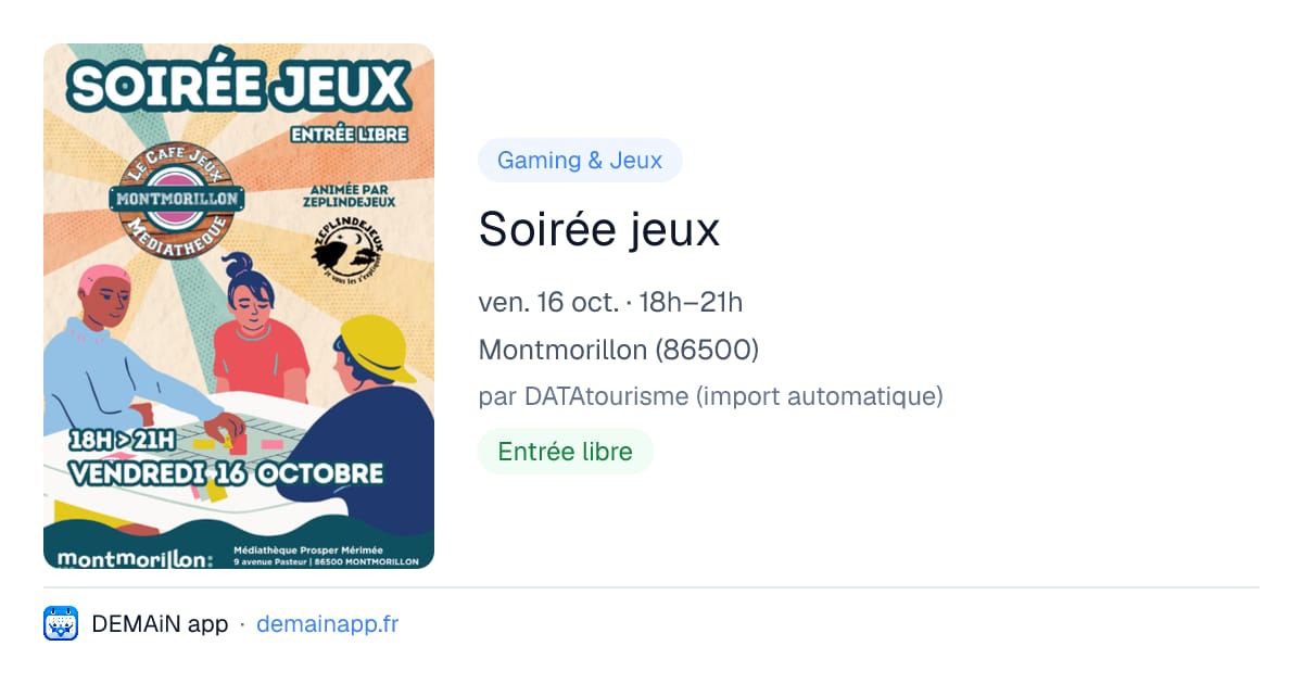 Soirée jeux — Montmorillon
