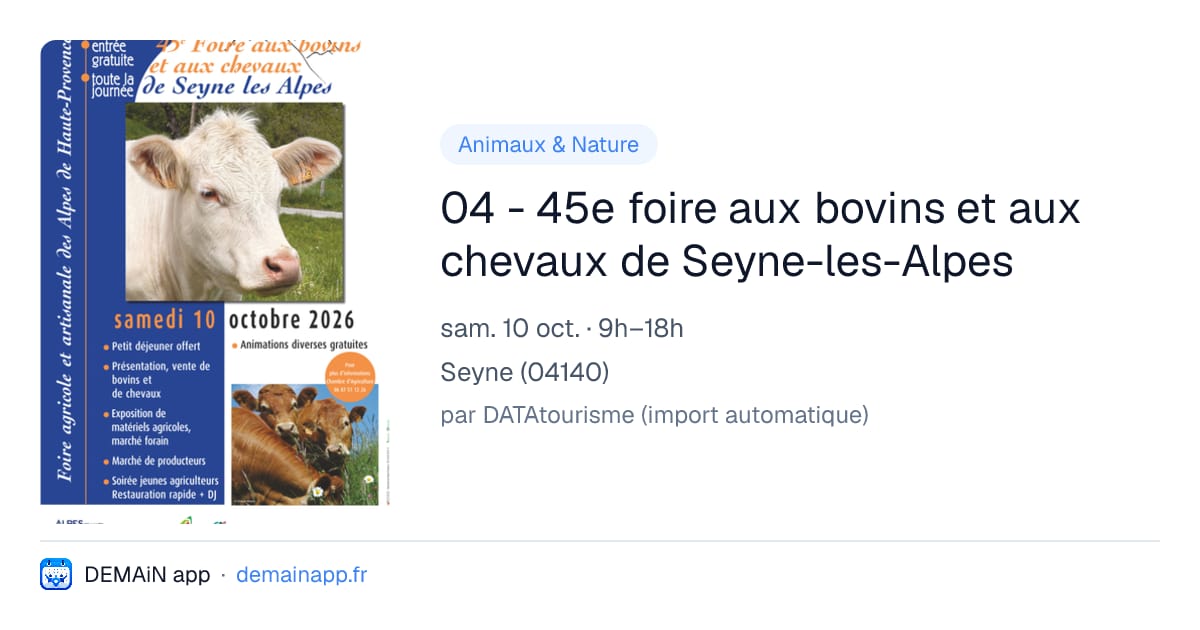 04 - 45e foire aux bovins et aux chevaux de Seyne-les-Alpes — Seyne