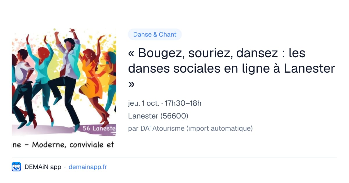 « Bougez, souriez, dansez : les danses sociales en ligne à Lanester » — Lanester