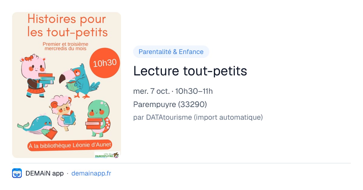 Lecture tout-petits — Parempuyre