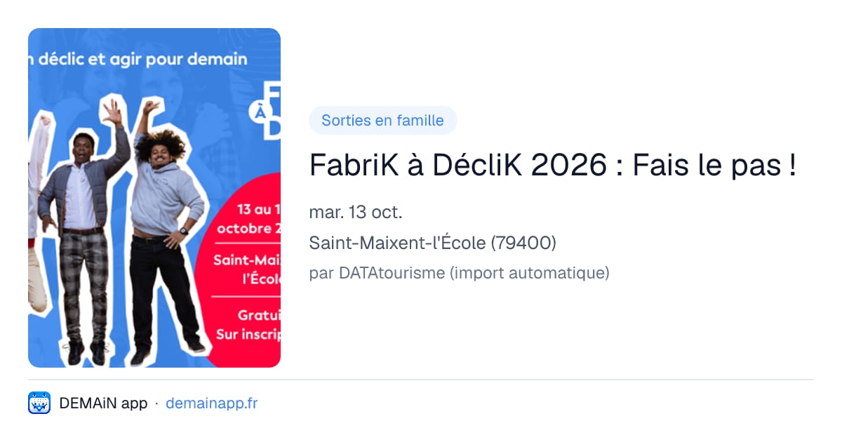 FabriK à DécliK 2026 : Fais le pas ! — Saint-Maixent-l'École