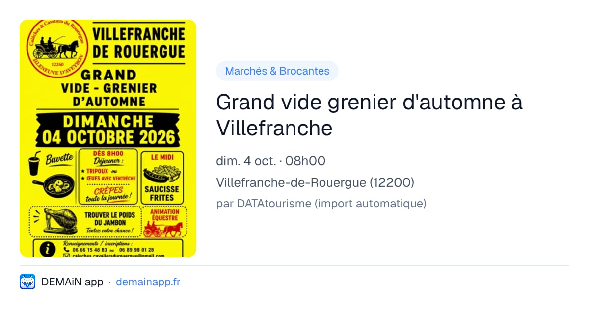 Grand vide grenier d'automne à Villefranche — Villefranche-de-Rouergue