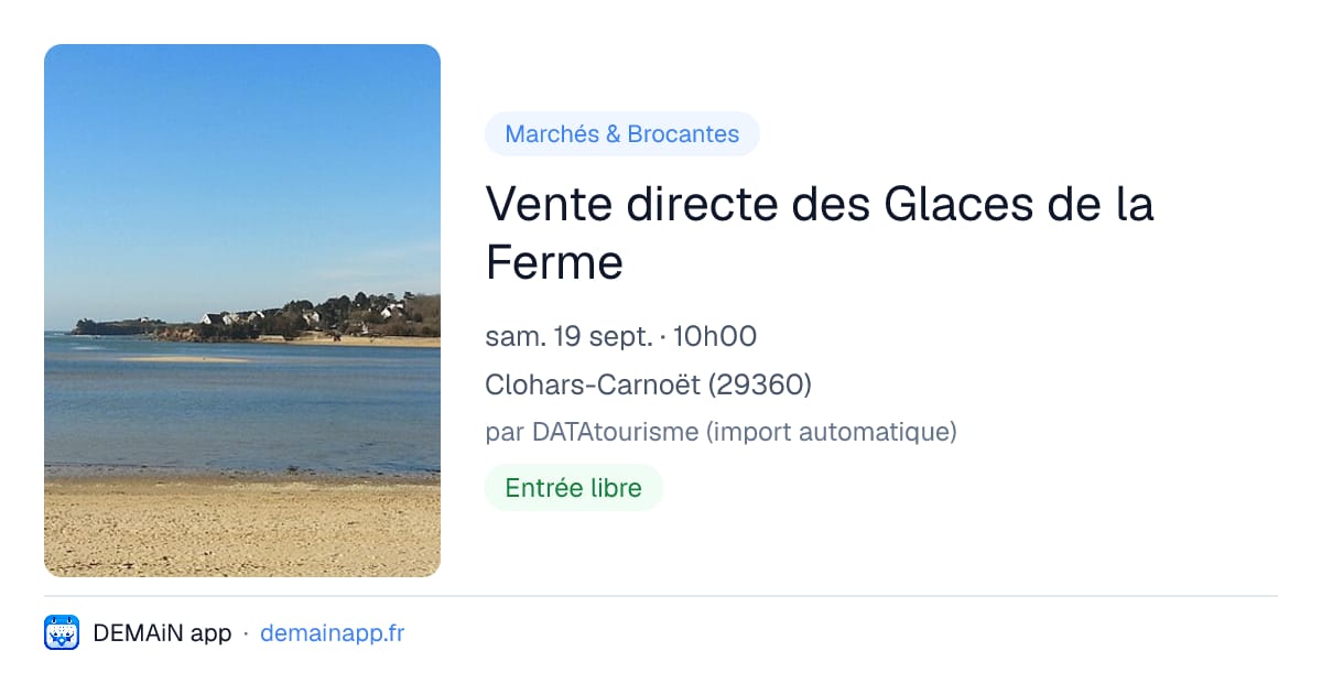 Vente directe des Glaces de la Ferme — Clohars-Carnoët