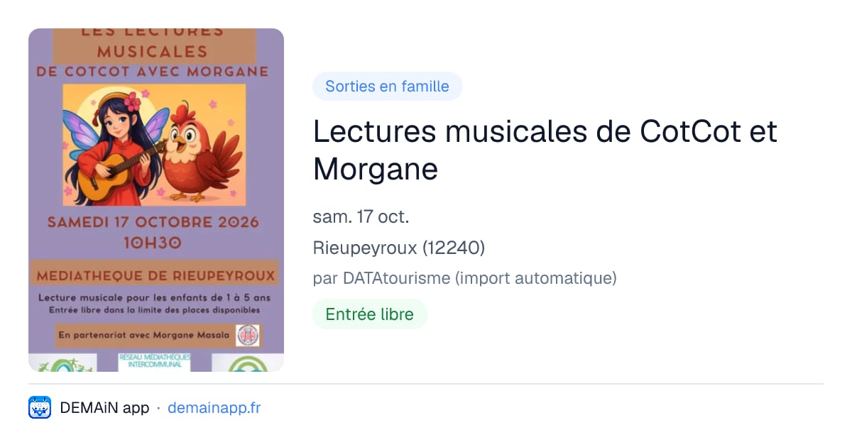 Lectures musicales de CotCot et Morgane — Rieupeyroux