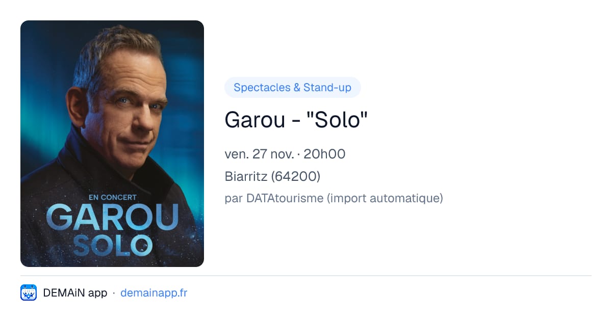 Garou - "Solo" — Biarritz