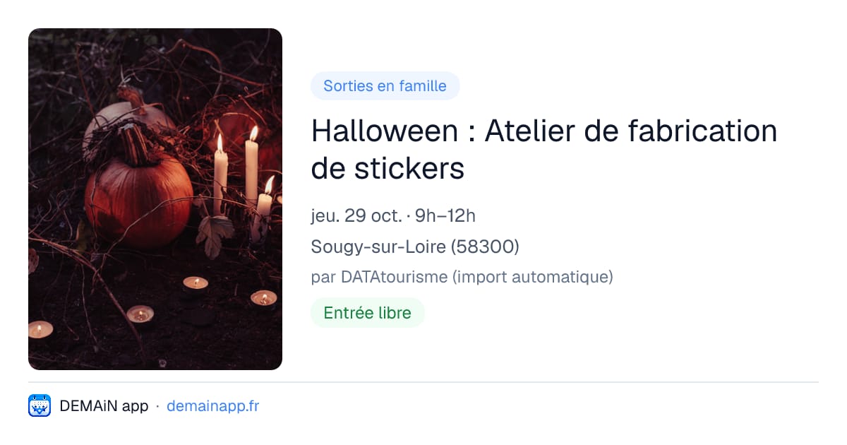 Halloween : Atelier de fabrication de stickers — Sougy-sur-Loire