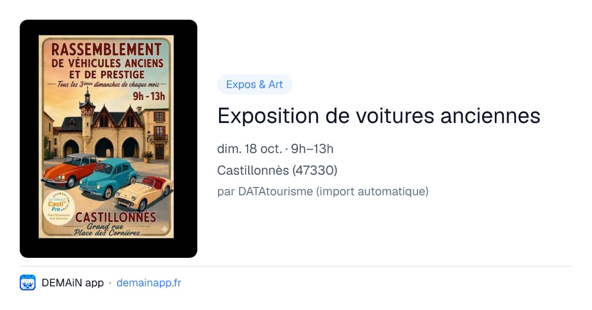 Exposition de voitures anciennes — Castillonnès