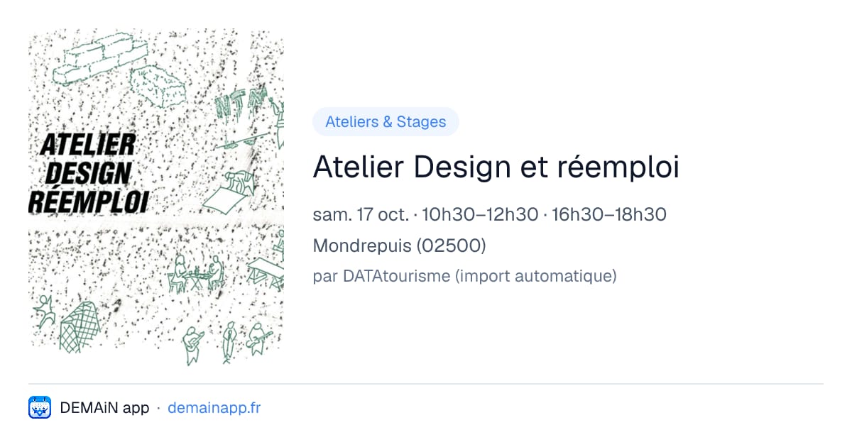 Atelier Design et réemploi — Mondrepuis