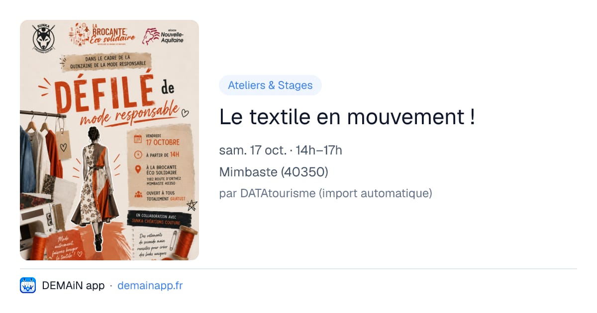Le textile en mouvement ! — Mimbaste