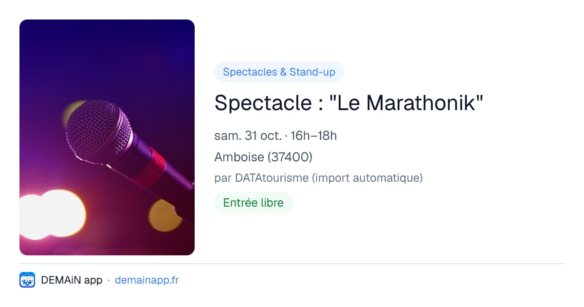 Spectacle : "Le Marathonik" — Amboise
