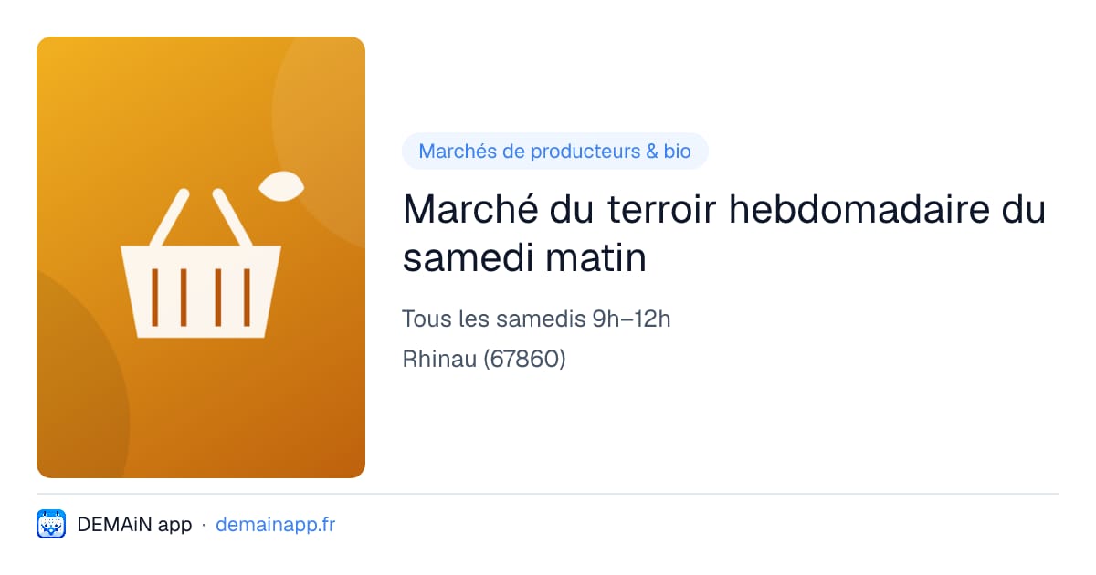 Marché du terroir hebdomadaire du samedi matin — Rhinau