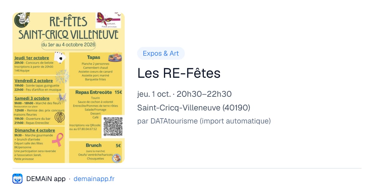 Les RE-Fêtes — Saint-Cricq-Villeneuve