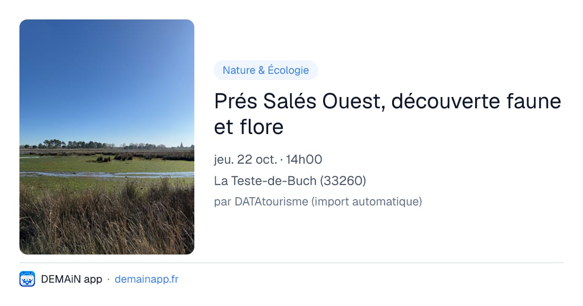 Prés Salés Ouest, découverte faune et flore — La Teste-de-Buch