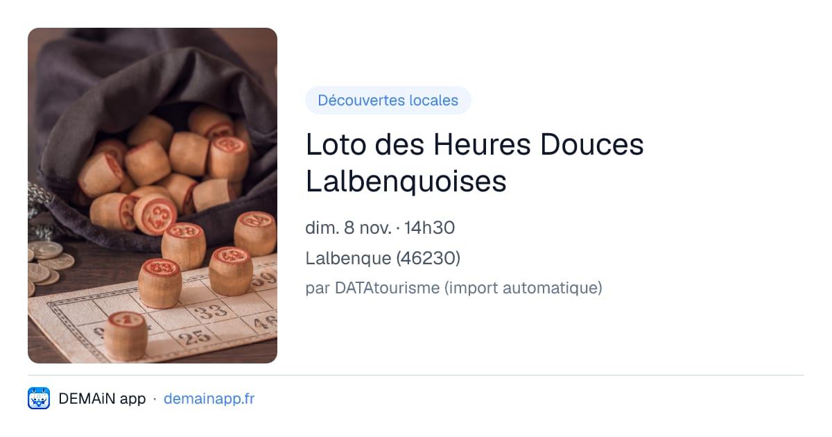 Loto des Heures Douces Lalbenquoises — Lalbenque