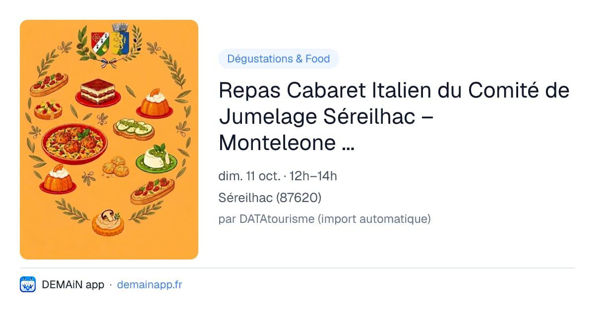 Repas Cabaret Italien du Comité de Jumelage Séreilhac – Monteleone d’Orvieto — Séreilhac