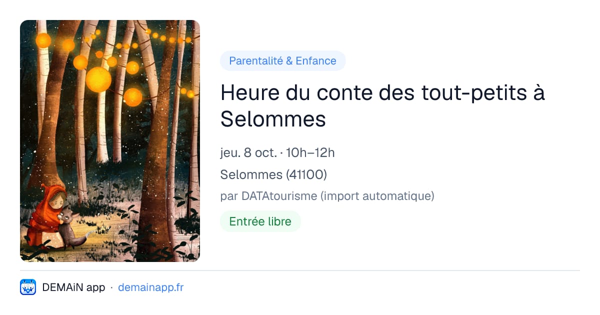 Heure du conte des tout-petits à Selommes — Selommes