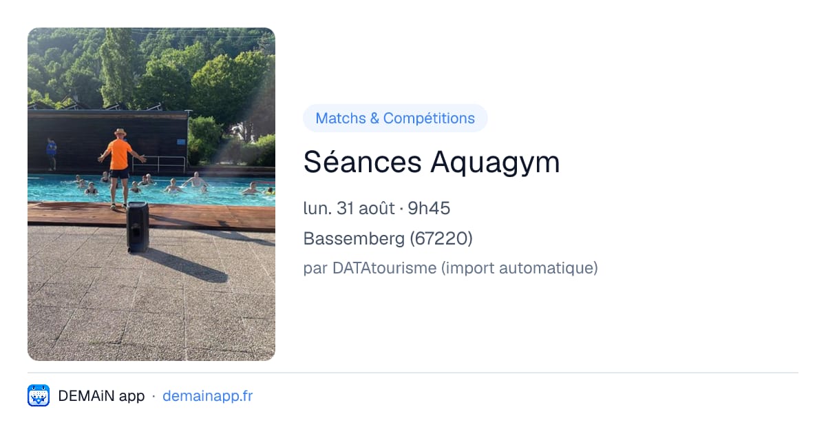 Séances Aquagym — Bassemberg