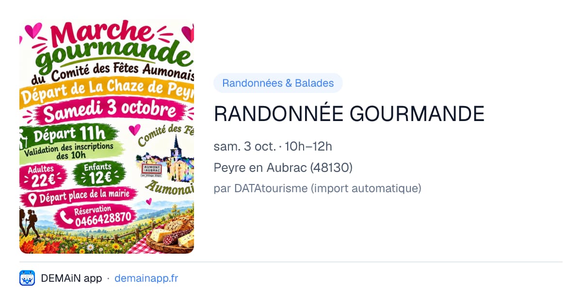 RANDONNÉE GOURMANDE — Peyre en Aubrac