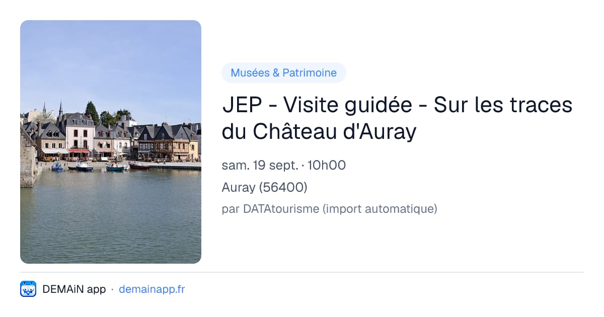 JEP - Visite guidée - Sur les traces du Château d'Auray — Auray