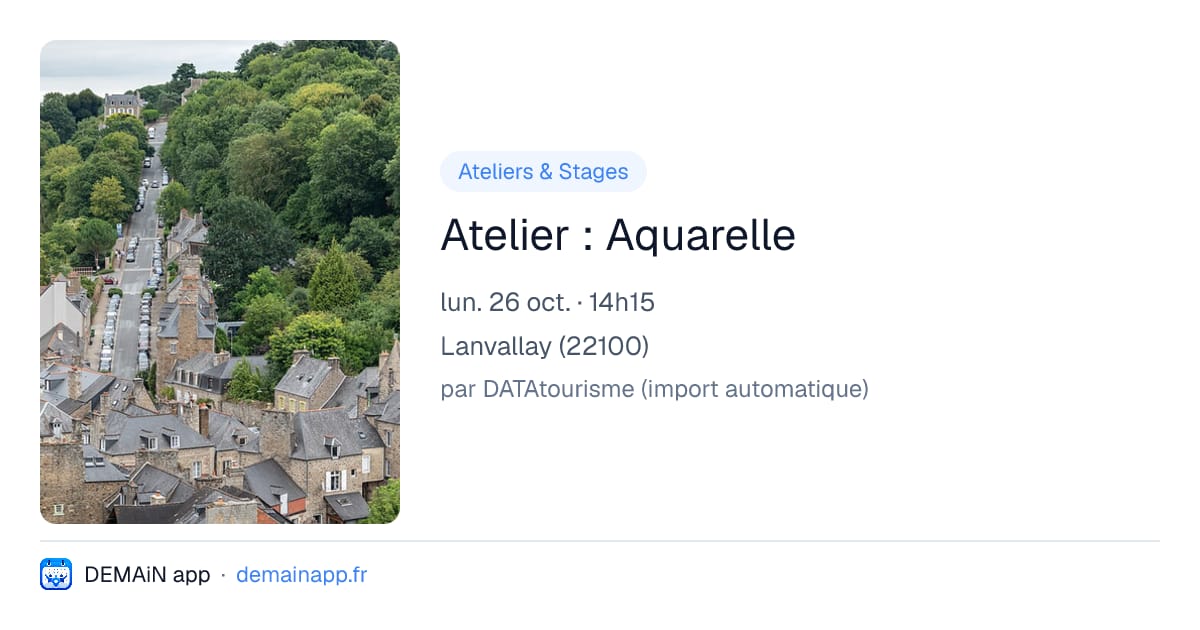 Atelier : Aquarelle — Lanvallay